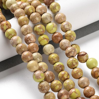 Dyed Natural Regalite/Imperial Jasper/Sea Sediment Jasper Beads Strands G-B124-C01-08-1