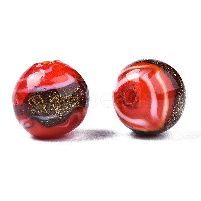 Handmade Gold Sand Lampwork Beads LAMP-N028-001F-1