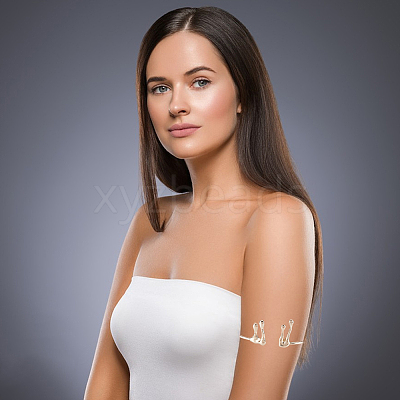 1Pcs Alloy Arm Cuff Bangles for Women AJEW-GF0010-92G-02-1