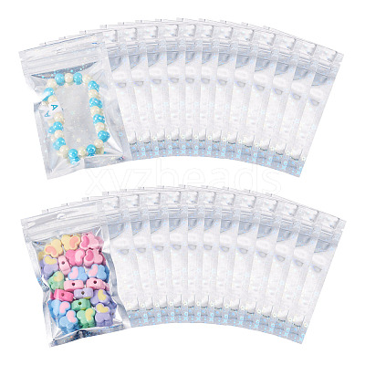 60Pcs Glitter Holographic Star Plastic Packaging Yin-yang Resealable Bags OPP-TA0001-24A-1