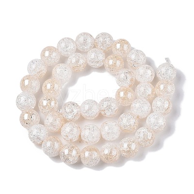 Electroplated Crackle Glass Beads Strands EGLA-N014-10mm-02-1