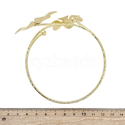 Flower Alloy Arm Cuff Bangles for Girl Women LS-AJEW-A063-01A-G-1