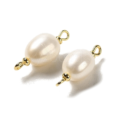 Natural Pearl Connector Charms FIND-C046-19C-G-1