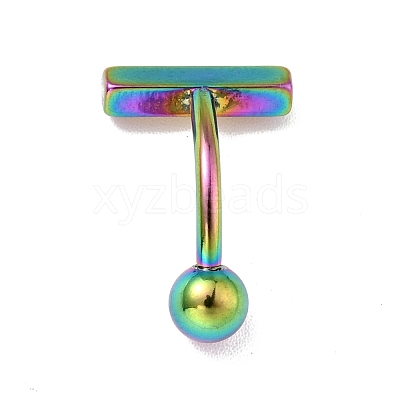 304 Stainless Steel T-Shaped Curved Barbell AJEW-G041-04M-1