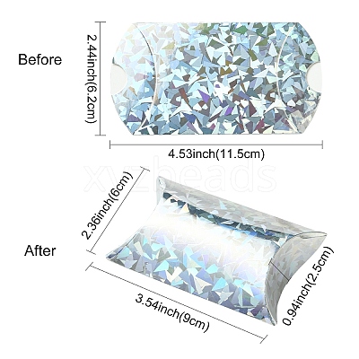 20Pcs Laser Cardboard Paper Pillow Candy Packing Boxes CON-YW0001-94A-1