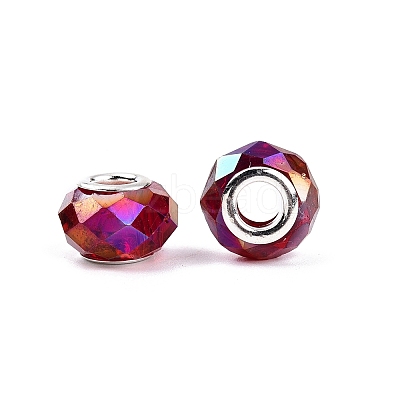 Transparent Glass European Beads GPDL-N004-D14mm-A05-1