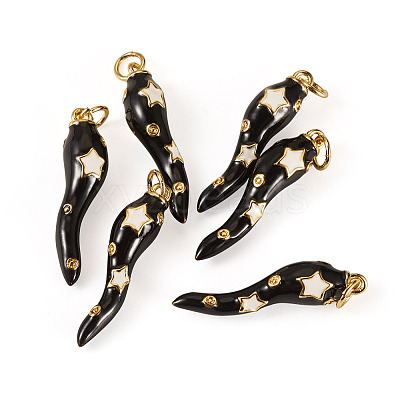 6Pcs Brass Enamel Pendants KK-SW0001-08E-1