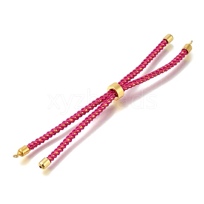 Braided Cotton Cord Slider Bracelet Making MAK-R001-01G-03-1