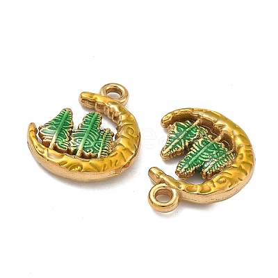 304 Stainless Steel Enamel Pendants STAS-F347-11G-1