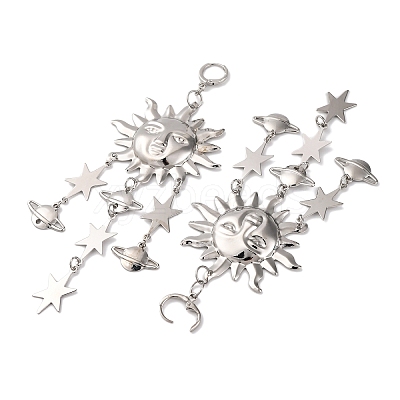Alloy Sun Chandelier Earrings for Women EJEW-U028-01P-1
