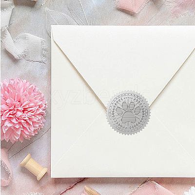 34 Sheets Silver Foil Embossed PET Picture Sticker DIY-WH0528-019-1