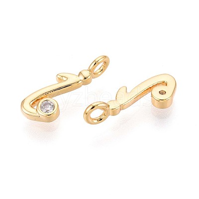 Brass Micro Pave Cubic Zirconia Charms KK-N263-97G-I-1