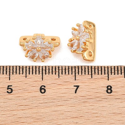 SHEGRACE Flower Brass Micro Pave Clear Cubic Zirconia Spacer Bars XGRQ5K223-827G-1