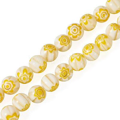 1Strand Round Millefiori Glass Beads Strands LK-TADJ0001-01A-1
