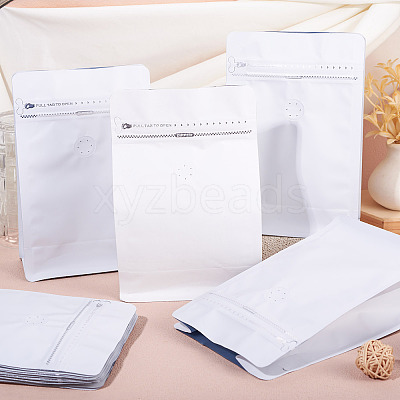 10Pcs BOPP and Aluminized PET and PE Resealable Coffee Zipper Bags with Valve ABAG-TA0001-93A-1
