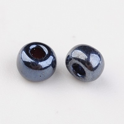 8/0 Electroplated Metallic Colours Round Glass Seed Beads X-SEED-A009-3mm-606-1