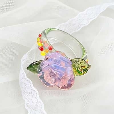 Handmade Lampwork Finger Rings WG782F0-02-1
