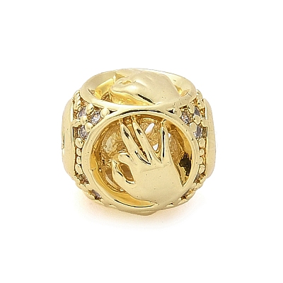 Brass Micro Pave Cubic Zirconia Beads KK-Z095-03G-02-1