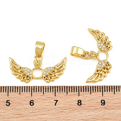 Brass Micro Pave Clear Cubic Zirconia Pendants CU-CBA6A75-08A-G-1