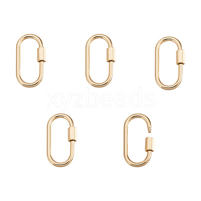Brass Screw Carabiner Lock Charms ZIRC-E164-12G-1