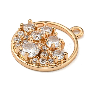 Brass Micro Pave Clear Cubic Zirconia Pendants LS-ZIRC-U003-01G-01-1