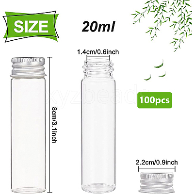 100Pcs Empty Glass Bead Storage Tubes AJEW-BC0009-83C-1