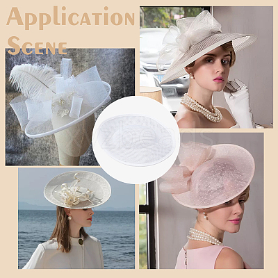 Linen Mini Hat Fascinator Base AJEW-WH0561-32B-1