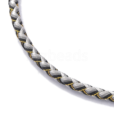Polyester Cord Braided Bracelet Makings MAK-Z003-01G-12-1