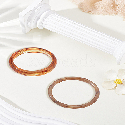 2Pcs 2 Styles Resin Bangles for Women BJEW-LP0004-48B-1