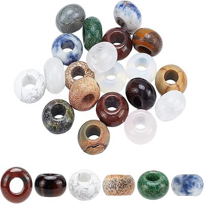 Natural Gemstone European Large Hole Beads G-NB0003-72C-05-1