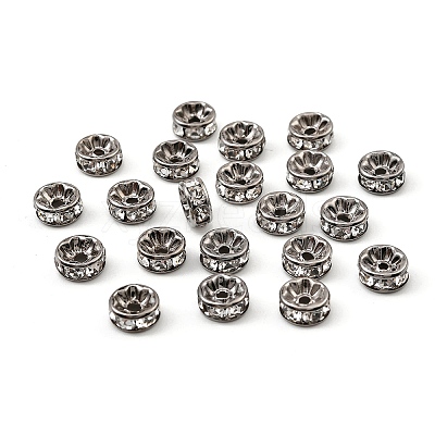 Brass Rhinestone Spacer Beads RB-A014-Z8mm-01B-NF-1
