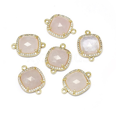 Natural Rose Quartz Links connectors G-L514-019D-1