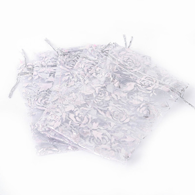 Rose Printed Organza Bags OP-R021-10x15-03-1