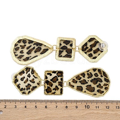 Alloy acrylic Dangle Stud Earrings EJEW-M075-01G-05-1