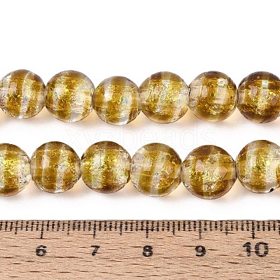 Handmade Foil Glass Beads Strands FOIL-N033-05G-1