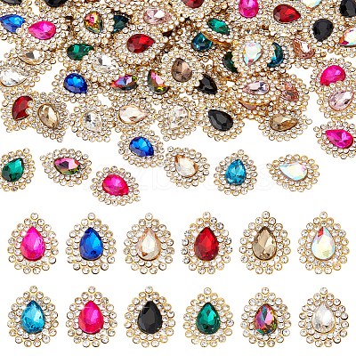 72Pcs 12 Colors Sew on Rhinestones GLAA-PH0004-08-1