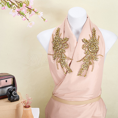 Flower Resin Rhinestone Decorative Corsages for Clothing Accessories PATC-WH0021-064A-1