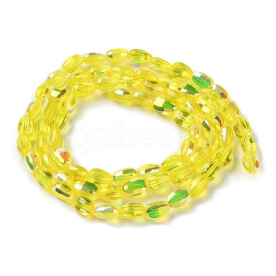 Transparent Electroplate Glass Beads Strands GLAA-Q099-F01-06-1