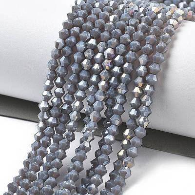 Opaque Solid Color Electroplate Glass Beads Strands EGLA-XCP0001-15-1