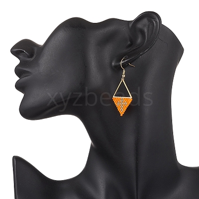 Handmade Glass Seed Beads Rhombus Dangle Earrings EJEW-MZ00542-03-1