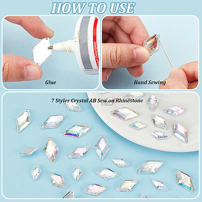 300Pcs 3 Styles Acrylic Sew on Rhinestone MACR-PH0001-76B-1