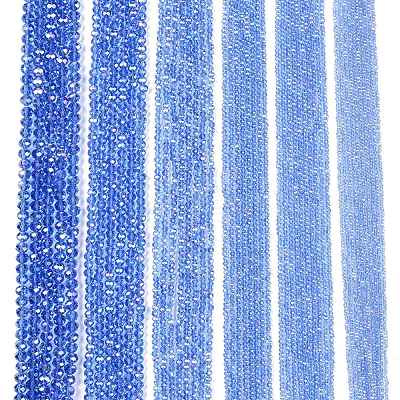 Electroplate Glass Beads Strands X-EGLA-A044-T6mm-B14-1