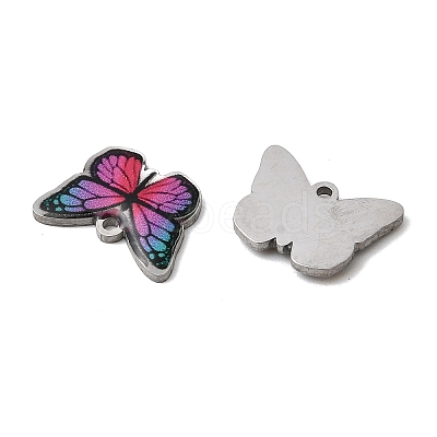 304 Stainless Steel Enamel Pendants STAS-H247-14P-1