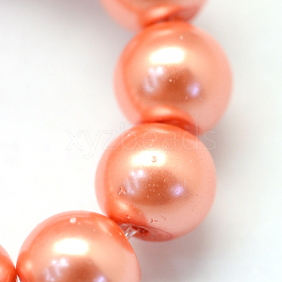 Baking Paint Pearlized Glass Pearl Round Bead Strands HY-Q330-8mm-77-1