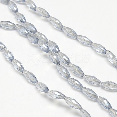 Electroplate Crystal Glass Rice Beads Strands EGLA-F042-A09-1