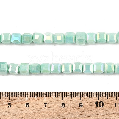 Electroplate Opaque Glass Beads Strands EGLA-U004-02F-1