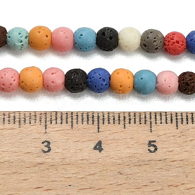Synthetic Lava Rock Beads Strands G-A317-B01-01-1