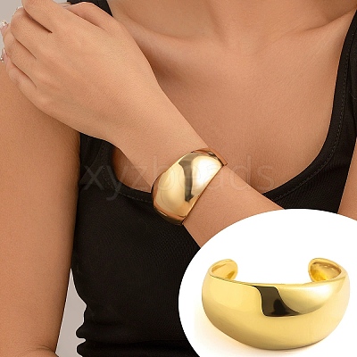 Alloy Cuff Bangles for Women LS-BJEW-V002-01G-1