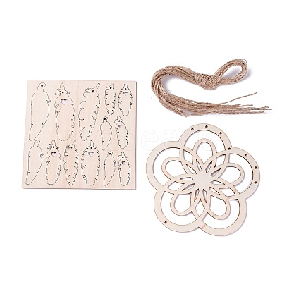 Cottonwood Woven Net/Web Pendants Making Kit WOOD-WH0112-57-1