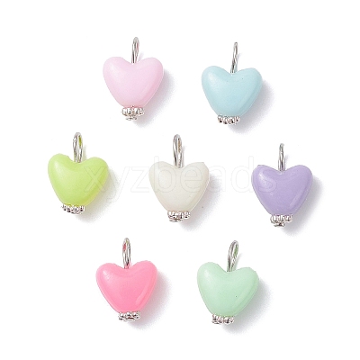 Opaque Polystyrene Plastic Pendants PALLOY-JF04353-01-1
